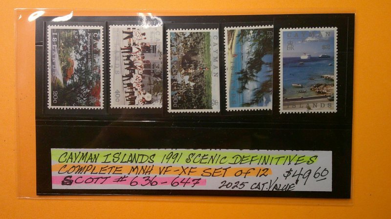 Cayman Islands 1991 Definitive Scott# 636- 647 CPL MNH VF-XF set of 12