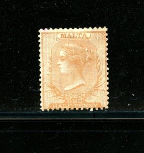 Malta #5 (M397) Queen Victoir 1/2p buff, wmk 1, perf 12 1/2, M, HH, CV$175.00