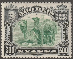 NYASSA stamp, Scott#38  mint, hinged,  300 REIS, #QN-38