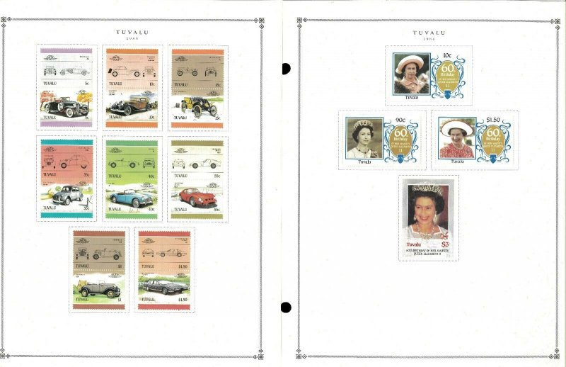 Tuvalu 1976-1991 M & First Day Cancelled Hinged on Scott Int. Pages Thru 1999