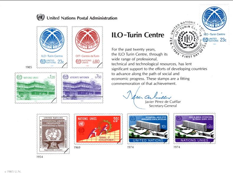 UN SC27 ILO Turin Centre Souvenir Card New York Cancel FDC