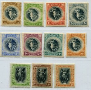 KGV BARBADOS 1920 VICTORY SET SCOTT 140-150 SG 201-211 VERY FINE MH