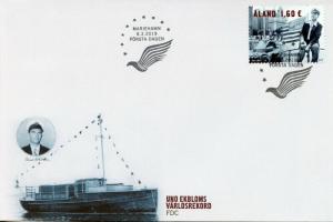 Aland 2019 FDC Alander Uno Ekblom Atlantic Adventure 1v Cover Boats Ships Stamps