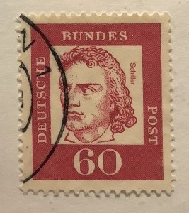 Germany 1962 Scott 834 used - 60pf,  Friedrich von Schiller, poet