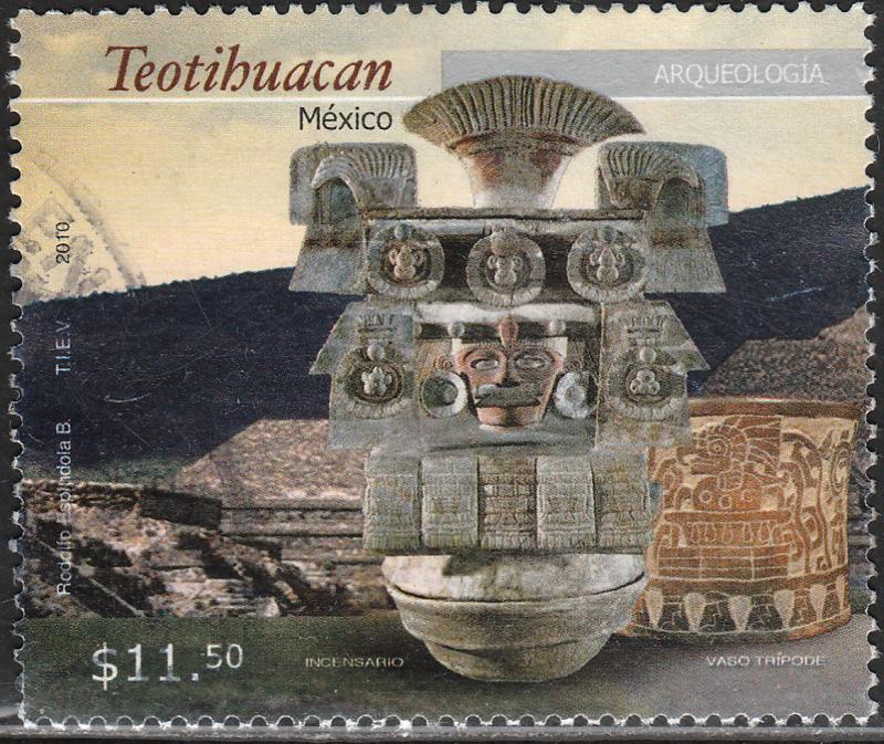 MEXICO 2727c, INCENSER FROM TEOTIHUACAN, SINGLE. USED. F-VF. (467)