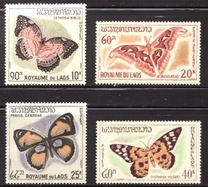 1965 Laos Sc #101-03 + C46 Airmail - Wonderful Butterflies - MNH set Cv$22.50