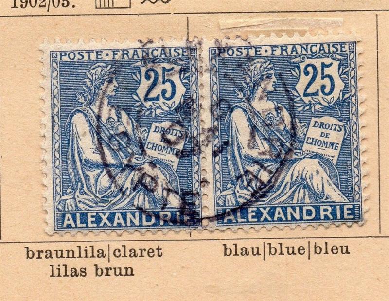 French Alexandria 1902-03 Early Issue Fine Used 25c. 252247