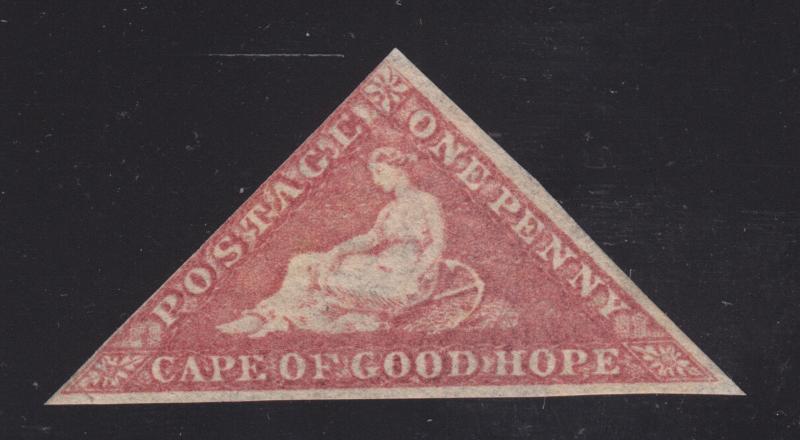 Cape of Good Hope, Sc 3 MOG. 1857 1p rose Hope Seated, F-VF