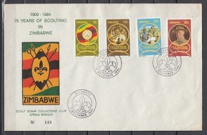 Zimbabwe, Scott cat. 452-455. Scouting Year issue. First day cover. ^