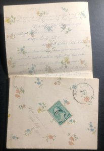 1880s Novelty MO USA Vintage Cover To Hedge City With Letter