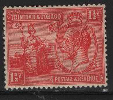 TRINIDAD & TOBAGO, 23, HINGED REMNANT,1922-28 Britannia and King Georg V