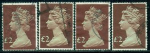 GREAT BRITAIN SG-1027, SCOTT # MH175, USED, 4 STAMPS, GREAT PRICE!