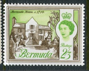 BERMUDA; 1962 early QEII Pictorial issue fine Mint hinged 2s.3d. value