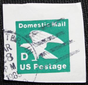 US #U607 Used Cut Square, Eagle, SCV $.30 L3 