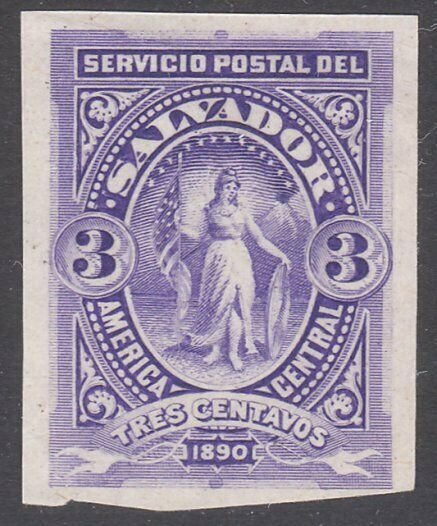 SALVADOR 1890 3c imperf proof..............................................G714