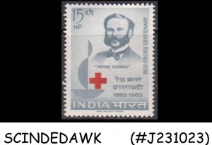 INDIA - 1963 CENTENARY OF INTERNATIONAL RED CROSS SCOTT#373  1V MINT NH