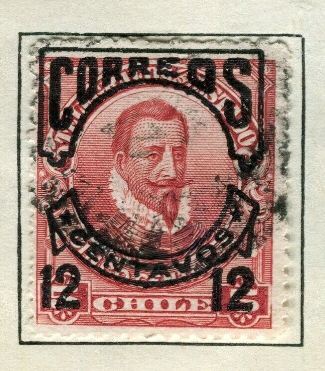 CHILE;   1904 CORREOS Optd. + surcharged issue used 12c. value