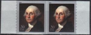 #4512, Line Pair,\George Washington\, MNH.  .20 Cent (2)