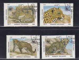 Afghanistan # 1172-1175, WWF - Leopards, Used, 1/2 Cat.