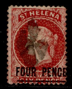 ST. HELENA QV SG13, 4d carmine, USED. Cat £50. TYPE A