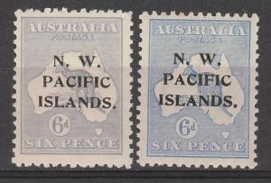 NWPI NEW GUINEA 1918 KANGAROO 6D BOTH SHADES 3RD WMK