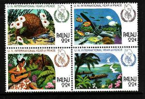 Palau-Scott#112a-Unused NH block-International Peace Year-1986-