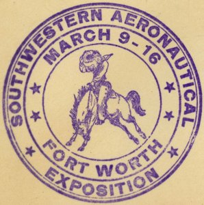 SouthWestern Aeronautical Exposition Fort Worth 5c Postage Airmail Cover 1929 US