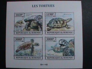 ​BURUNDI STAMP-2013-SC#1395 SEA TURTLES IMPERF-MNH S/S SHEET VERY FINE