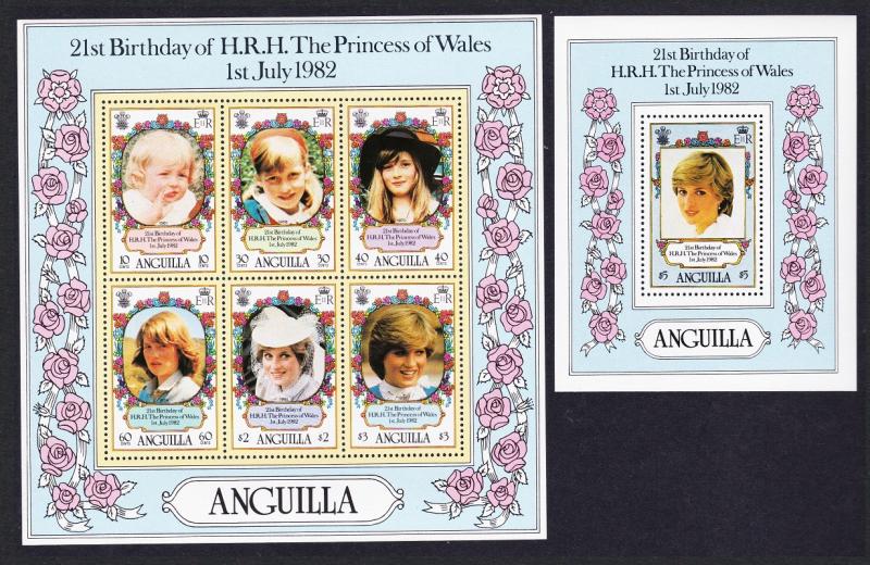 Anguilla 21st Birthday of Princess of Wales 2 MSs SG#513-514 SC#490a-491