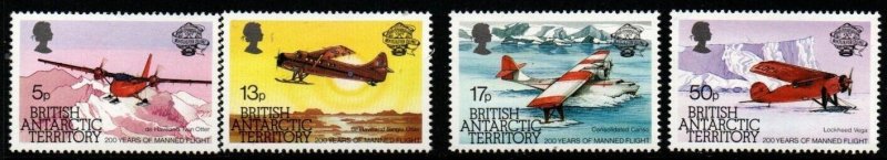 BRITISH ANTARCTIC TERR. SG119/22 1983 BICENTENARY OF MANNED FLIGHT  MNH