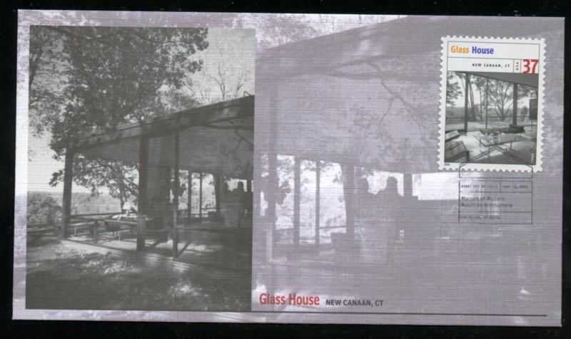 US 3910h Architecture Glass House UA Fleetwood cachet FDC