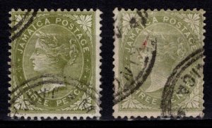 Jamaica 1883-97 Victoria Def., 3d sage-green/pale olive-green [Used]