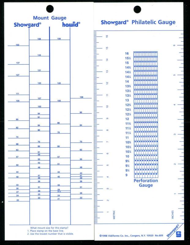 Showgard 609 2-in-one Perforation Gauge & Mount Sizing Gauge NEW