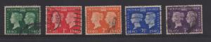 Great Britain 1940 Postage Stamp Centenary Sc#252-257 VFU (No 254)