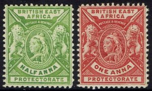 BRITISH EAST AFRICA 1896 QV LIONS ½A AND 1A