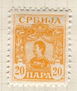 SERBIA; 1901 early classic Royal portrait issue Mint hinged 20h. value