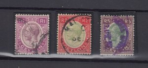 Ceylon KGV 1931 High Values R1/R2/R5 Fine Used BP9942