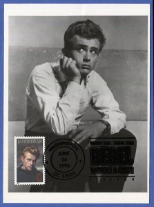 US 1996 Sc 3082  32c JAMES DEAN FDC, Maximum Card Rebel Without a Cause cancel