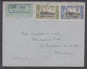 Sierra Leone Sc 177/181 on 1946 Air Mail Cover to Scotland