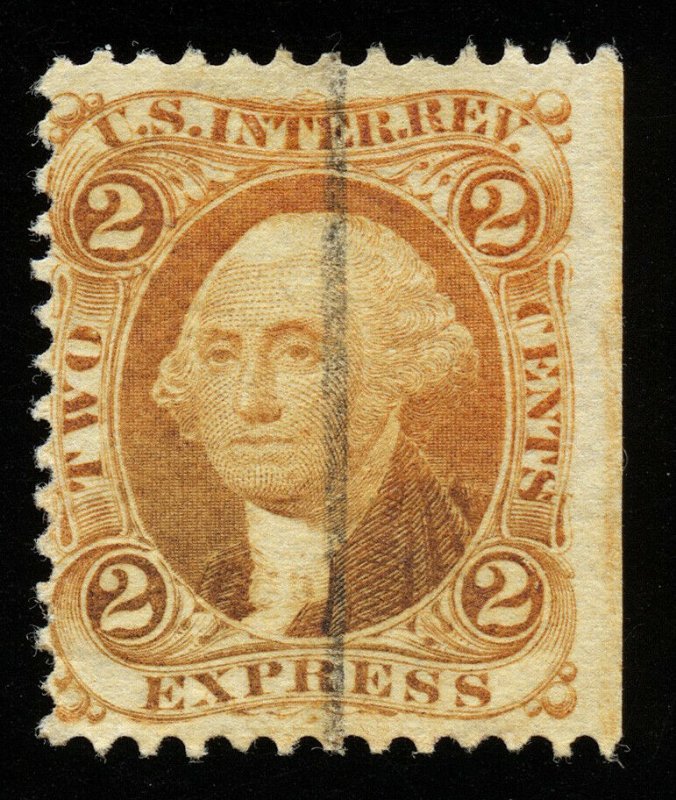 B318 U.S. Revenue Scott R10c 2-cent Express orange, used.