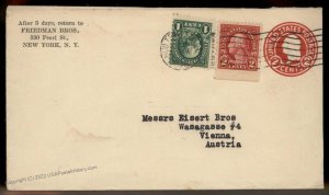 USA 1926 Upfranked Postal Stationery Austria Cover 88917