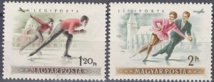 ZAYIX 1955 Hungary C163, C165 MNH Winter Sports Figure Skating Ice Racing