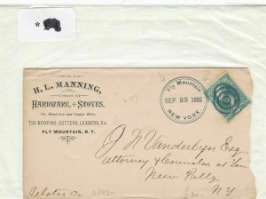 u.s fly mountain hardware store 1882 stamps cover Ref 9754
