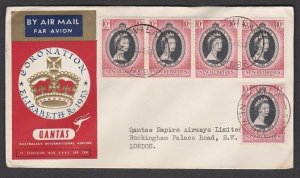 NEW HEBRIDES 1953 Qantas Coronation flight cover to London..................V129