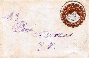 Egypt 1m Sphinx and Pyramid Envelope 1889 Cairo Domestic use.