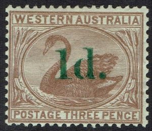 WESTERN AUSTRALIA 1885 SWAN 1D ON 3D