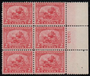 USA #549 VF OG H, Plate Block of 6, vivid color! Retail $85