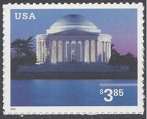 #3647 $3.85 Priority Mail Jefferson Memorial 2002 Mint NH