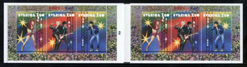 Sweden 1909a MNH,  Rock Musicians Cplt. Booklet from 1991.