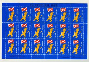 Denmark. Elleore 1988. Local. Christmas Sheet MNH. Lion,Elleore,Flag. Perforated